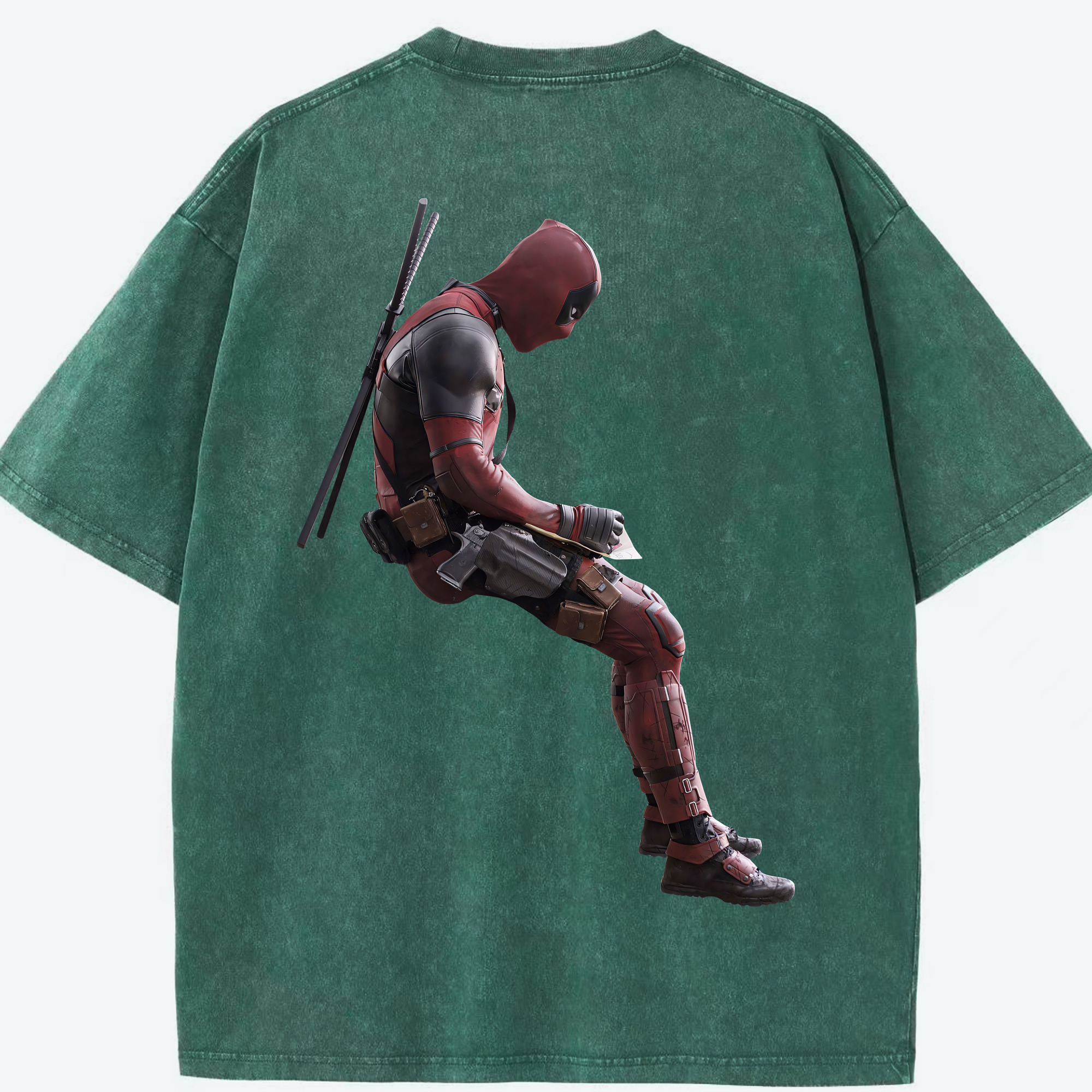 （画像用） Deadpool デッドプール 綿100% ヴィンテージ風 半袖Tシャツ（背面プリント）